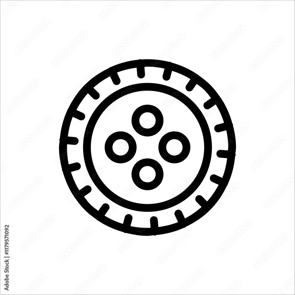 Obraz premium Clothing Button icon . Vector illustration for mobile concept and web design. dress button symbol illustration. Isolated on white background.