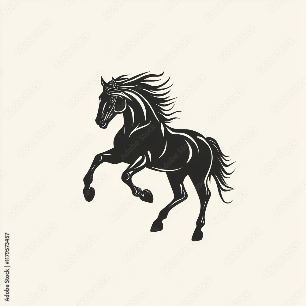 Obraz premium horse silhouette isolated on white