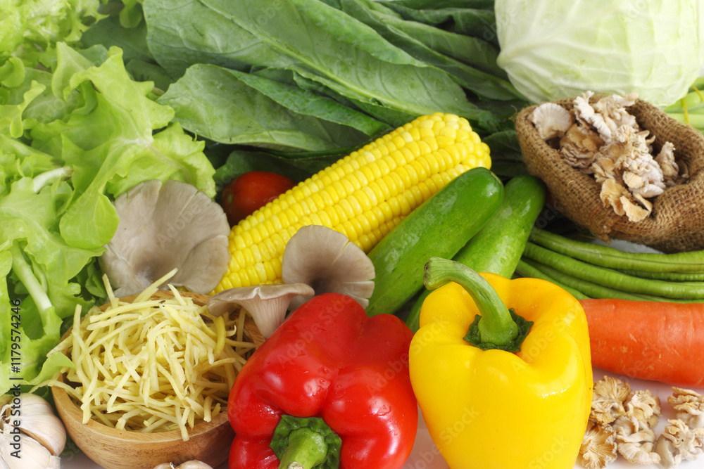 Group of many colorful vegetables isolated on white background Group of many colorful vegetables isolated on white background
