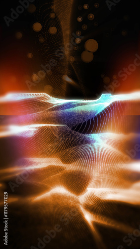Abstraction of virtual waves that excite the imagination, immersing the mind in a unique creative atmosphere.
