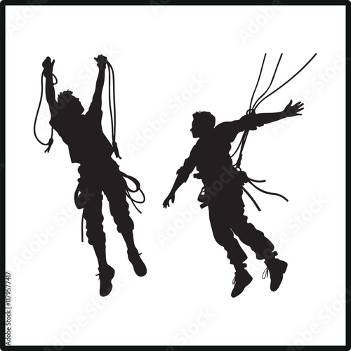 Bungee jumper silhouette