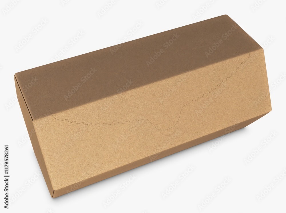 Illustration 3D Hexagon-shaped cardboard box, unique design, sturdy and versatile Illustration 3D Hexagon-shaped cardboard box, unique design, sturdy and versatile