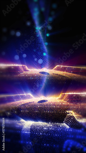 Plasma waves move smoothly in space, emitting energy and light.
