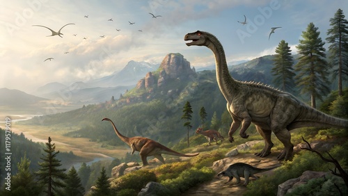 Fototapeta Naklejka Na Ścianę i Meble -  tyrannosaurus dinosaurs 3d 