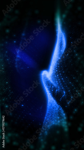 Plasma waves move smoothly in space, emitting energy and light.
