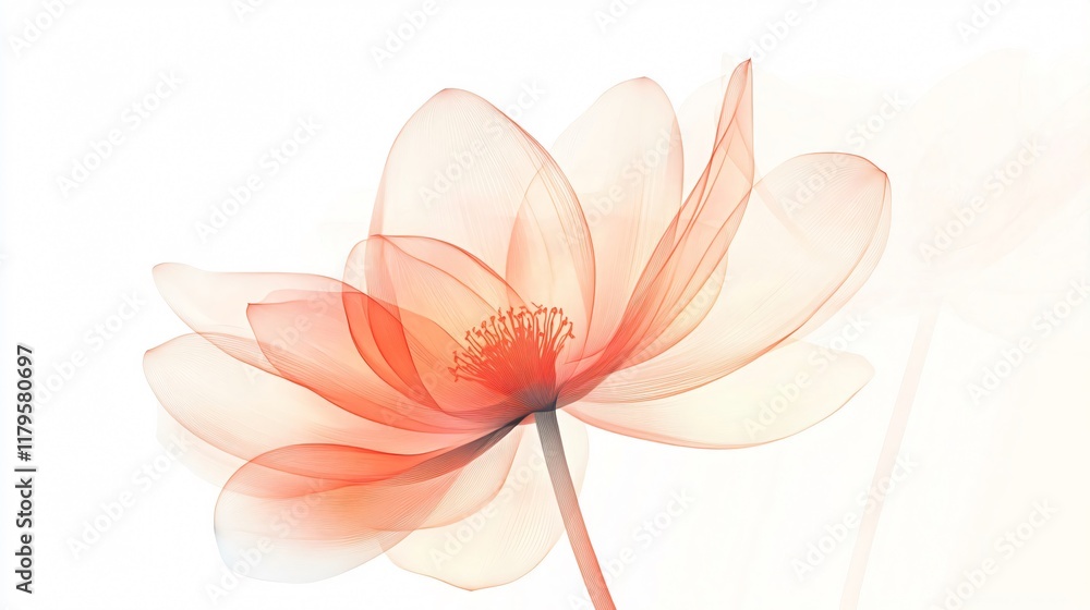 Fototapeta premium Ethereal Bloom: A Delicate Floral Vision in Orange