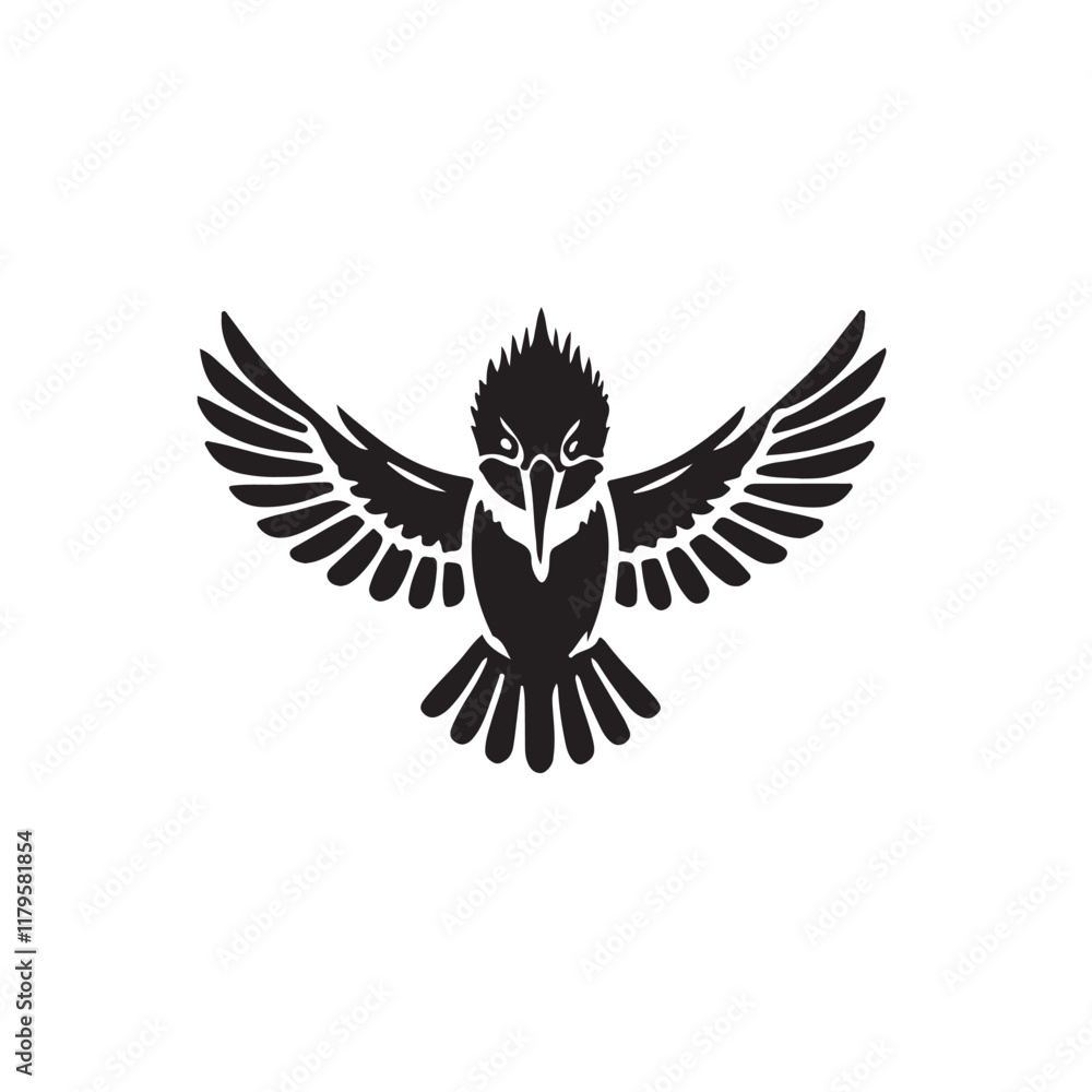 Black Bird Silhouette Logo Fluid And Dynamic Vector Art Black Bird Silhouette Logo Fluid And Dynamic Vector Art
