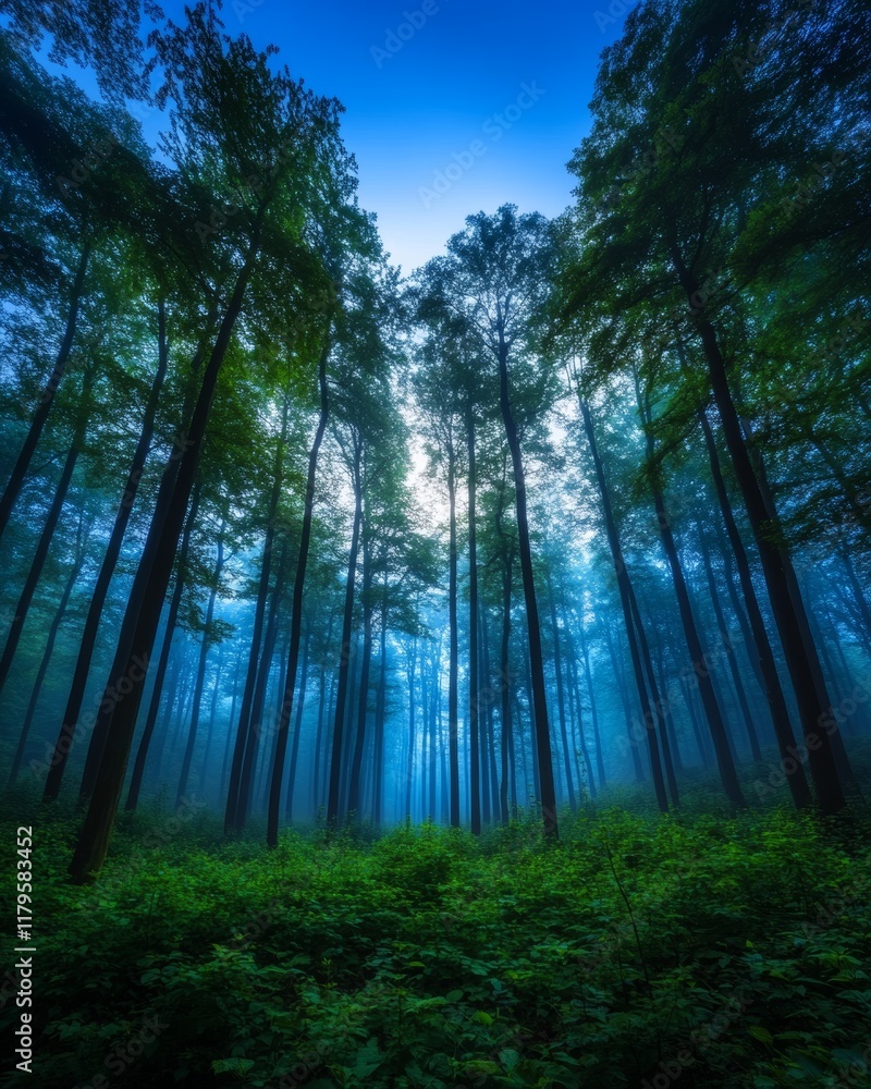 Obraz premium Enchanting Blue Forest Path