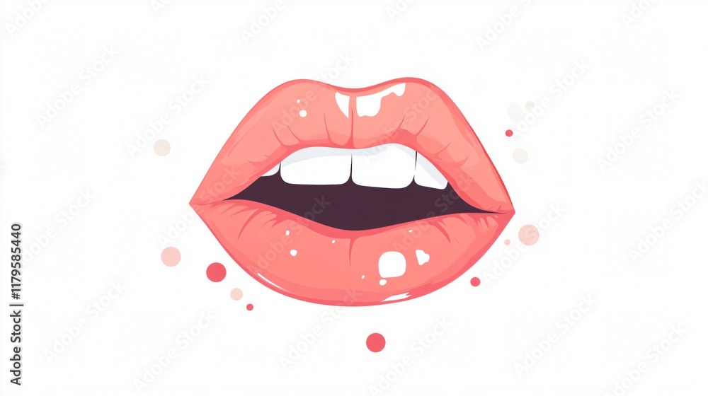 Close-up of Glossy Pink Lips: A Captivating Image of Beauty and Sensuality Close-up of Glossy Pink Lips: A Captivating Image of Beauty and Sensuality