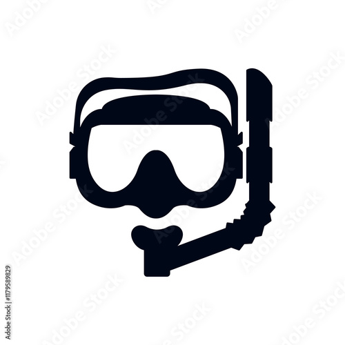 Diving Mask scuba vector illustration snorkel swimming goggles
