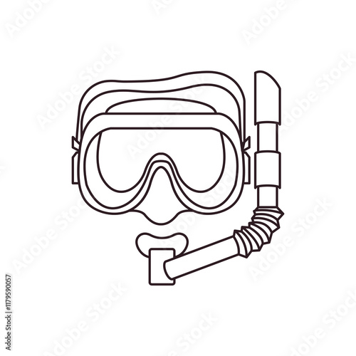 Diving Mask scuba vector illustration snorkel swimming goggles