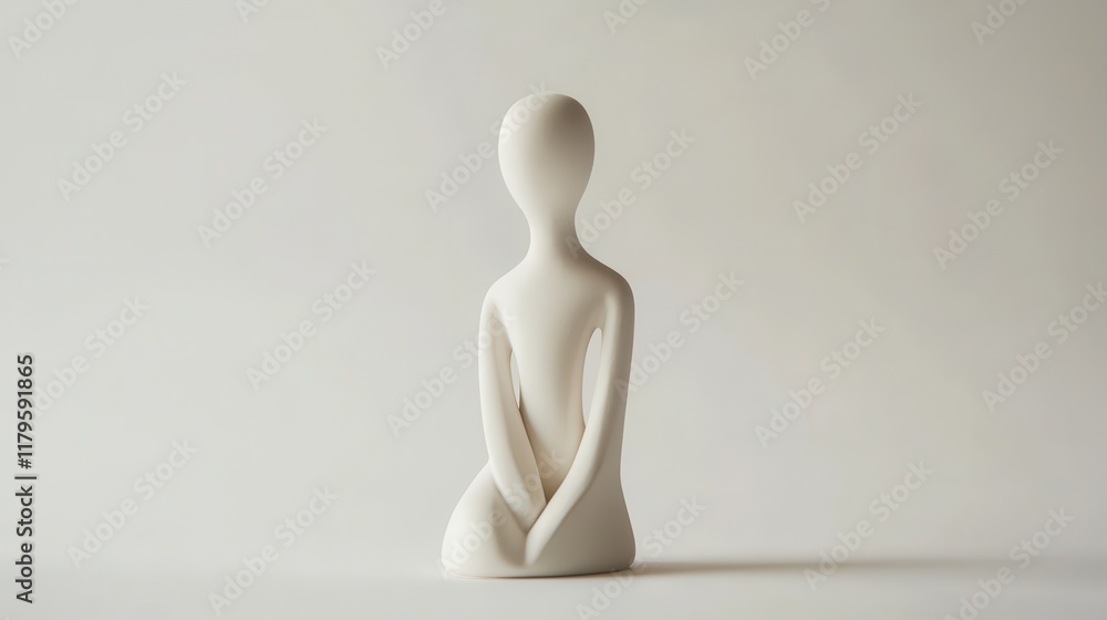 Minimalist Figurine in Serene Sitting Pose Minimalist Figurine in Serene Sitting Pose