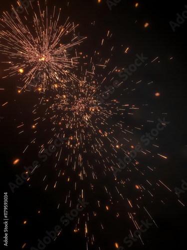 Wallpaper Mural Fiery sparks burst against a dark background, creating a dynamic, energetic texture, art, dynamic, fiery Torontodigital.ca