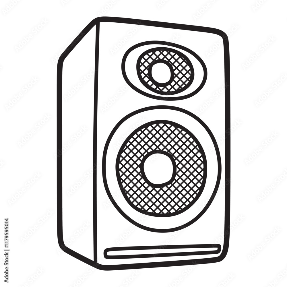 black and white art, box speaker vector image, two sound outputs black and white art, box speaker vector image, two sound outputs