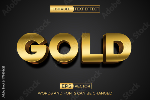 Golden shiny edditable text effect photo