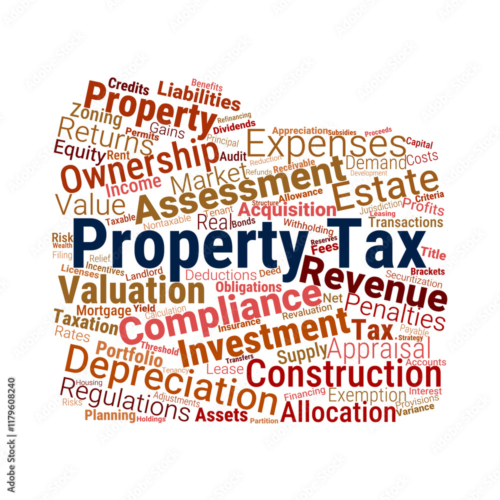 Fototapeta premium Property Tax Word Cloud