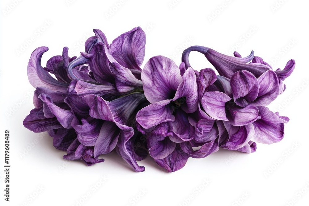 Fragrant Hyacinth with Rich Purple Petals on a White Background for Floral Design Fragrant Hyacinth with Rich Purple Petals on a White Background for Floral Design