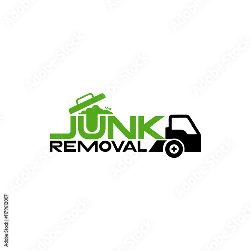 junk removal dumpster truck logo design