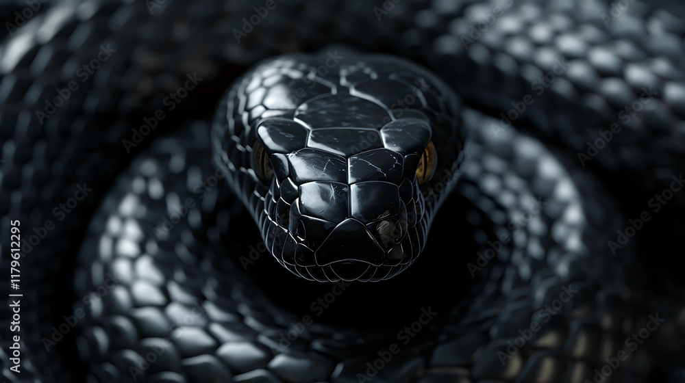 Fototapeta premium Closeup of a black snake