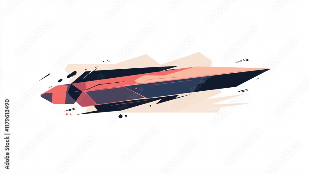 Fototapeta premium Abstract Geometric Spaceship Illustration: A Futuristic Vector Design for Space Exploration