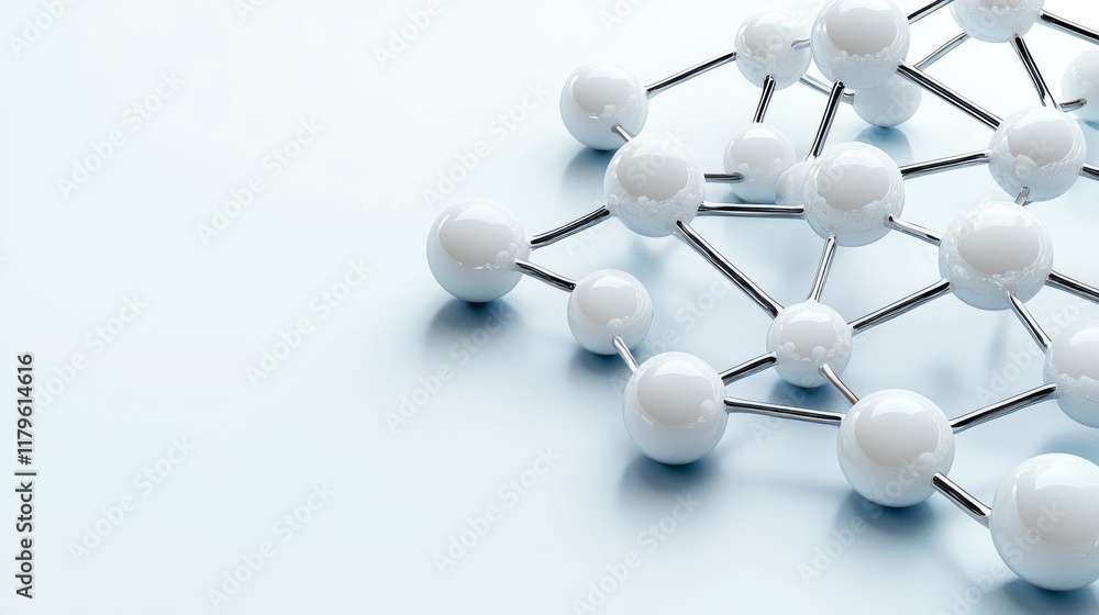 Obraz premium Abstract Representation of Molecular Structure with Spheres and Bonds