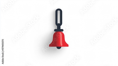 Red Bell Icon: A Symbol of Notification, Alarm, and Attention photo