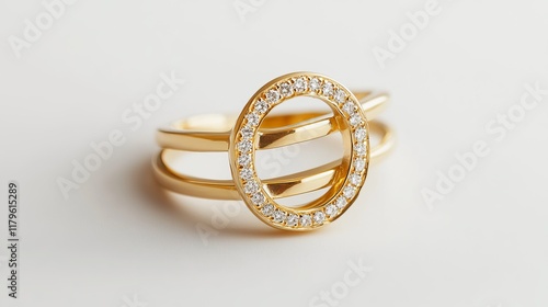 Exquisite Gold Diamond Ring: A Showstopping Piece of Fine Jewelry photo