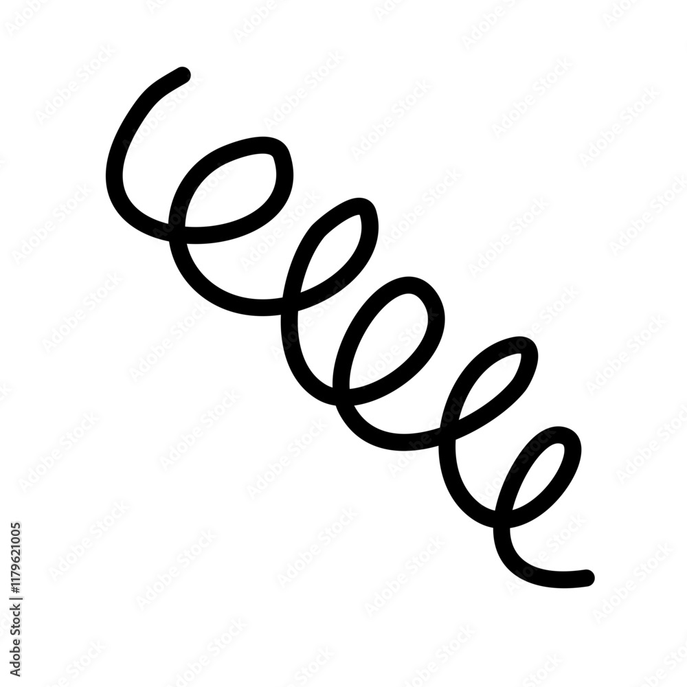 Naklejka premium black spiral springs metallic coil and linear spirals