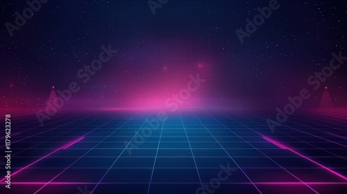 Wallpaper Mural Retro Futuristic Grid Torontodigital.ca