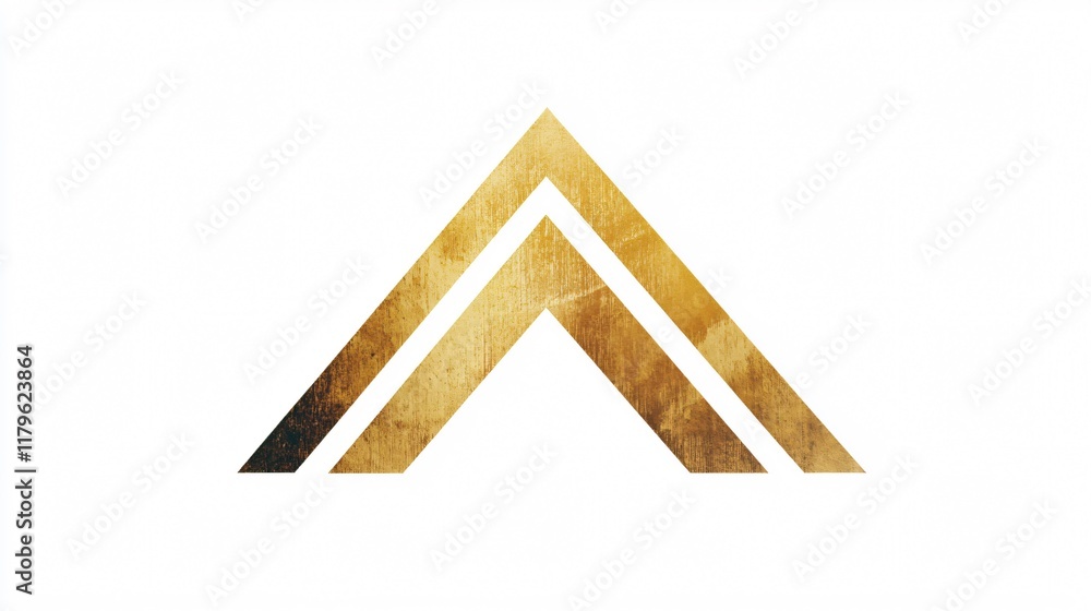 Gold Geometric Triangle on White Background - Abstract Minimalist Design Gold Geometric Triangle on White Background - Abstract Minimalist Design