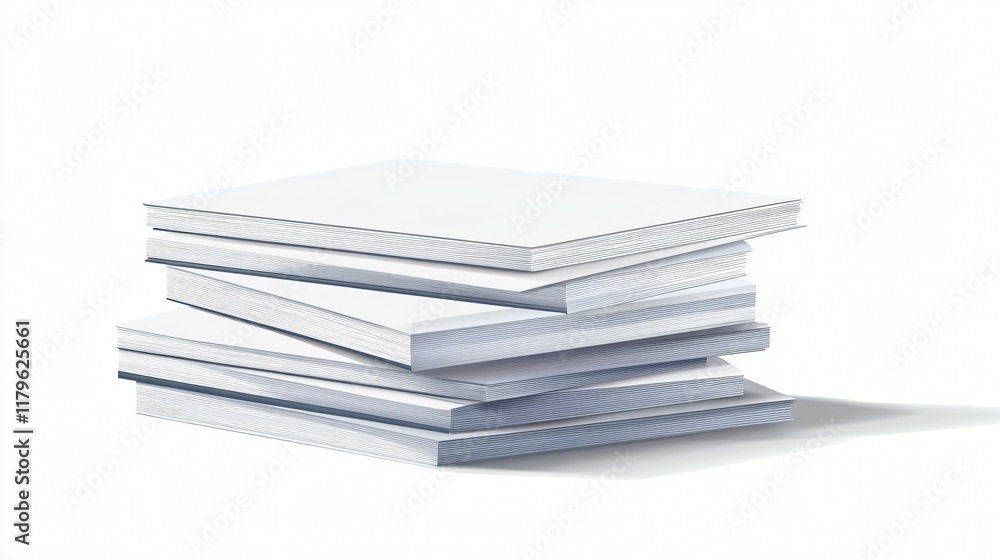Stack of Blank White Books on White Background - Minimalist Design Mockup Stack of Blank White Books on White Background - Minimalist Design Mockup