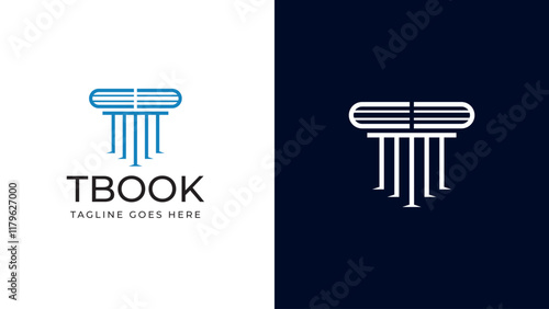 book t letter vector logo template. This design use font symbol suitable for education