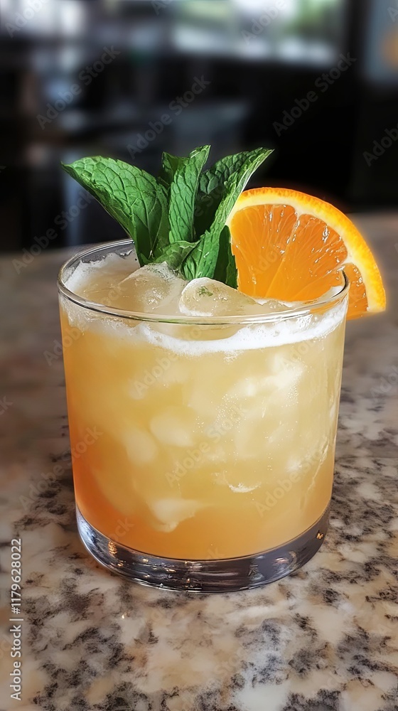 A Refreshing Orange Mint Cocktail, Perfect for a Summer Day A Refreshing Orange Mint Cocktail, Perfect for a Summer Day