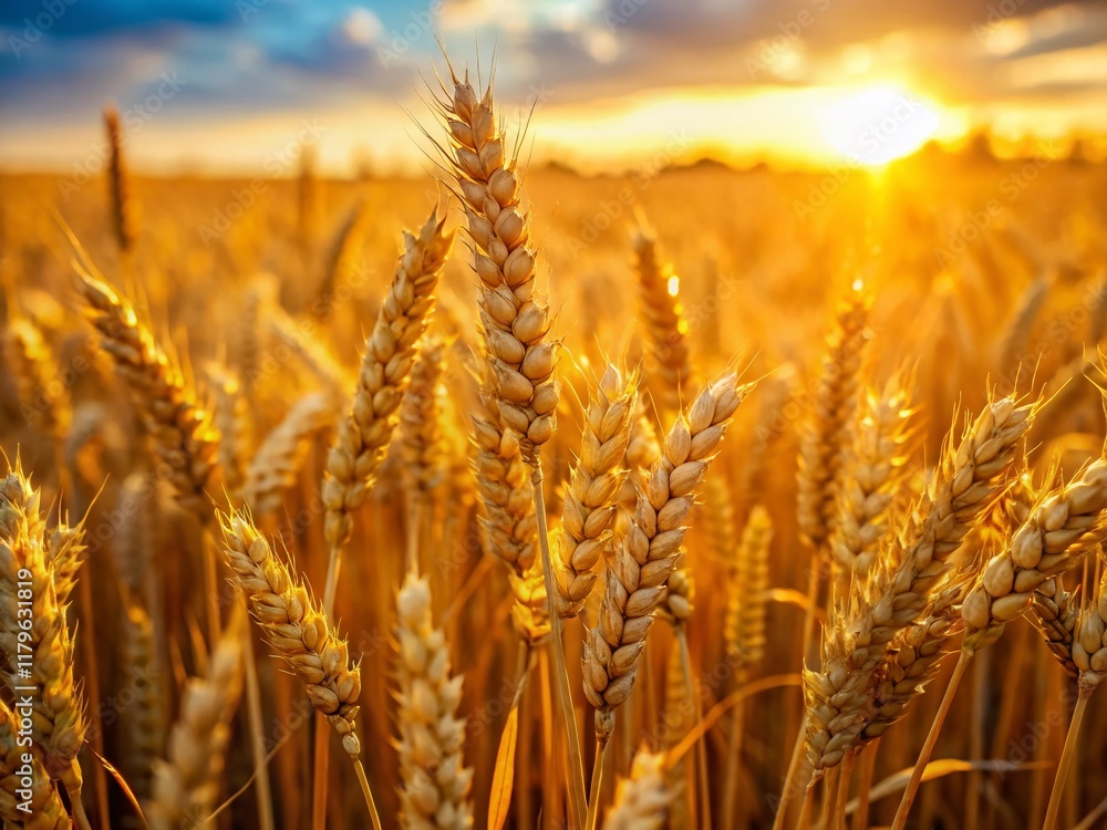 Golden Wheat Field Ready for Harvest: Aerial Close-Up Golden Wheat Field Ready for Harvest: Aerial Close-Up