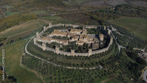 The Iconic Walled Village of Monteriggioni Captured by Drone
