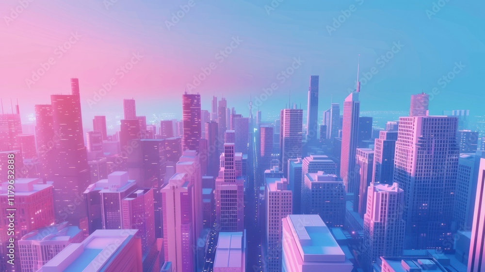 Fototapeta premium Cityscape at Sunset