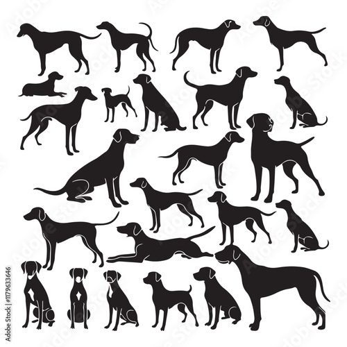 Dog Breeds Silhouette Set German Shephard Dog Silhouette Dogs! Dogs Icon Set