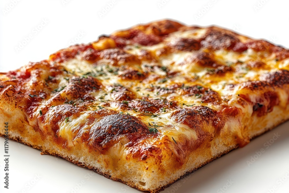 mouthwatering pizza slice with stretching golden mozzarella cheese pulls and crispy crust, fresh from oven on pristine white background, food photography mouthwatering pizza slice with stretching golden mozzarella cheese pulls and crispy crust, fresh from oven on pristine white background, food photography