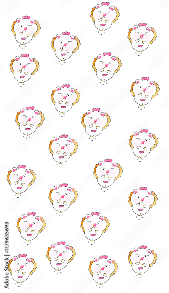 사랑스런 Character pattern with flowers 사랑스런 Character pattern with flowers