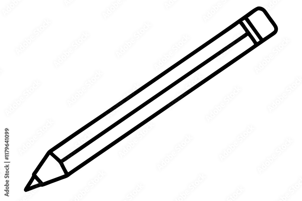 Pencil Line Icon Vector Illustration – Simple Outline Design Pencil Line Icon Vector Illustration – Simple Outline Design