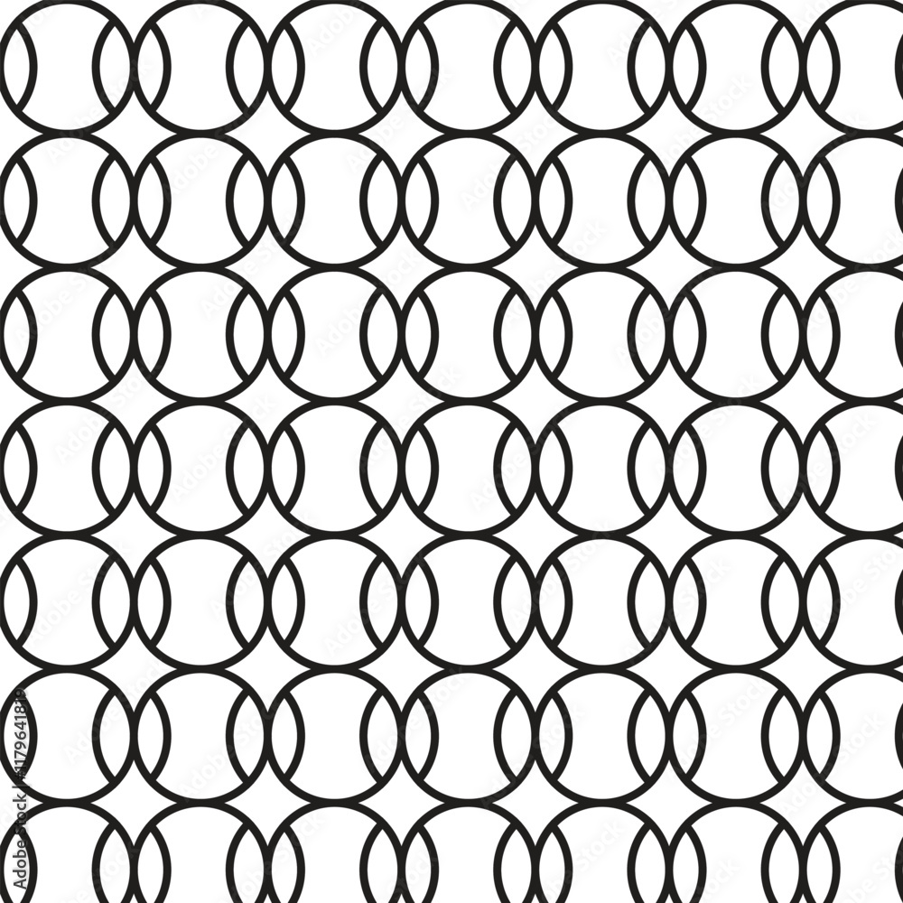 Simple geometrical background with joined circles, seamless pattern Simple geometrical background with joined circles, seamless pattern