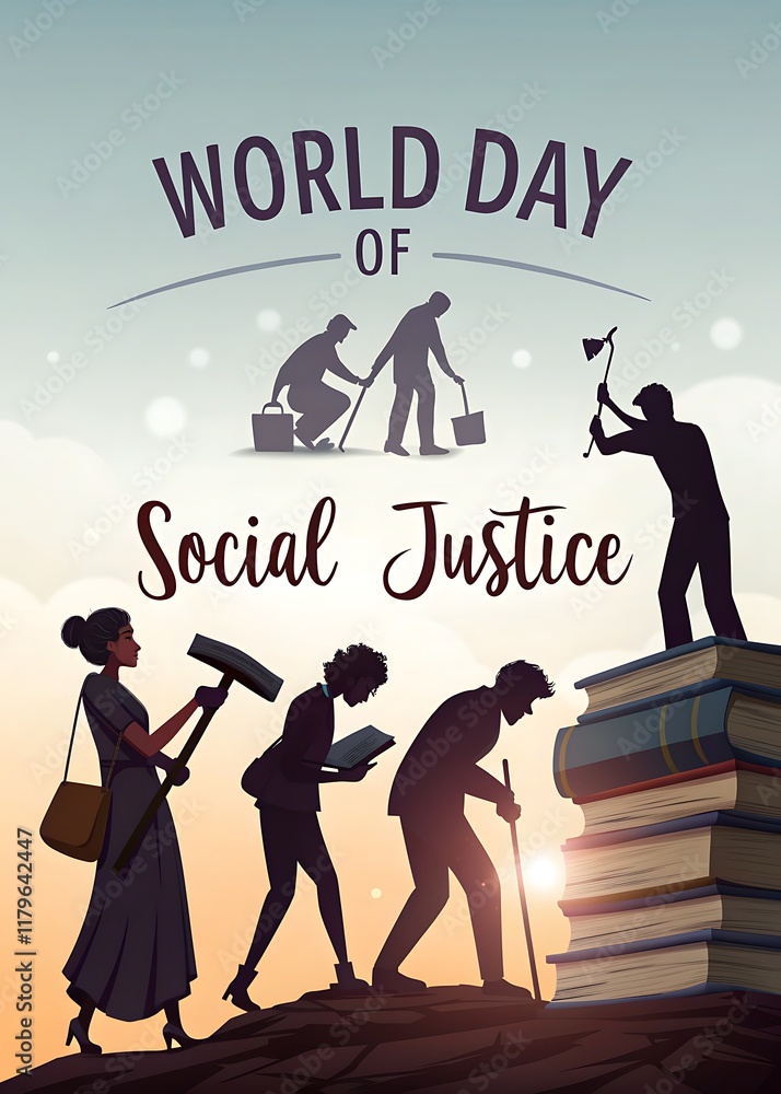 Obraz premium World Day of Social Justice. Poster, Banner, post. Story.
