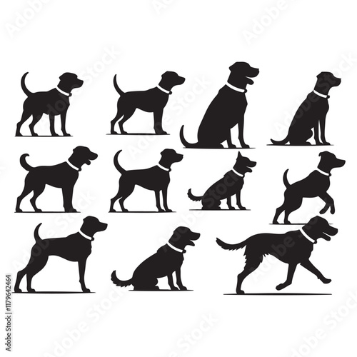 Dog Breeds Silhouette Set German Shephard Dog Silhouette Dogs! Dogs Icon Set