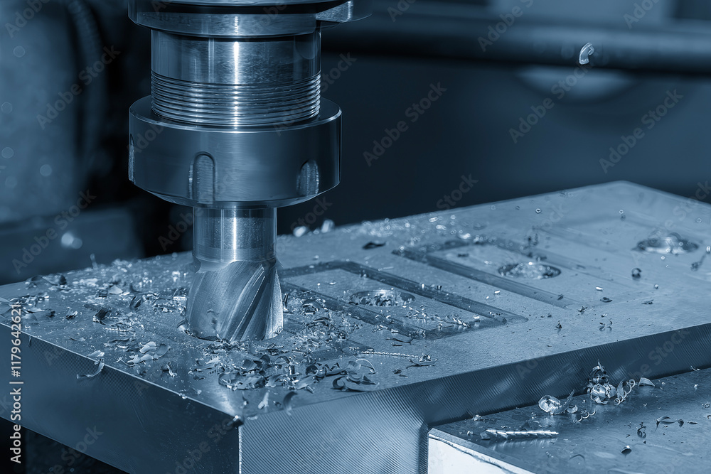 The plunge cutting process on NC milling machine with flat end mill tools. The plunge cutting process on NC milling machine with flat end mill tools.