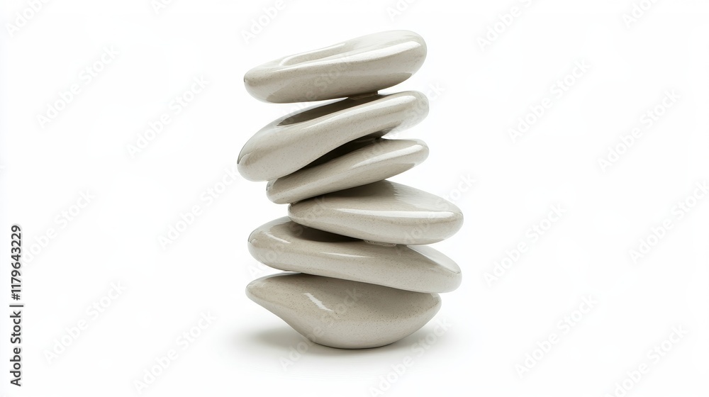 Stack of Smooth Gray Stones in Minimalist Design Stack of Smooth Gray Stones in Minimalist Design