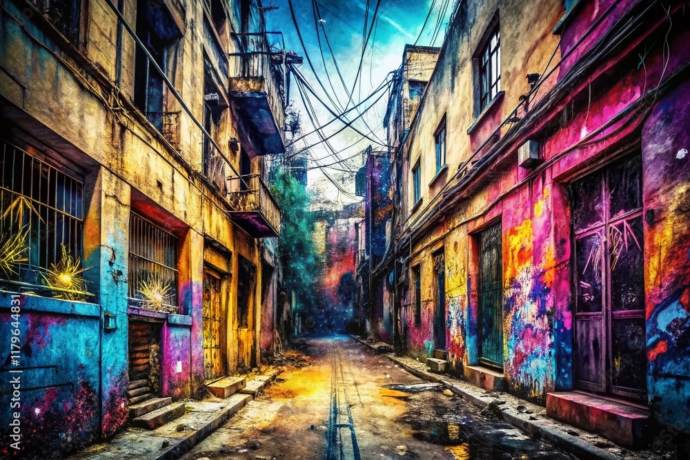 Fototapeta premium Grunge Ink Brush Strokes Urban Exploration Abstract Background Texture