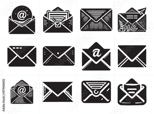 Black Mail Envelope Icon Silhouette Vector Design with Clean Shape and Smooth Edges