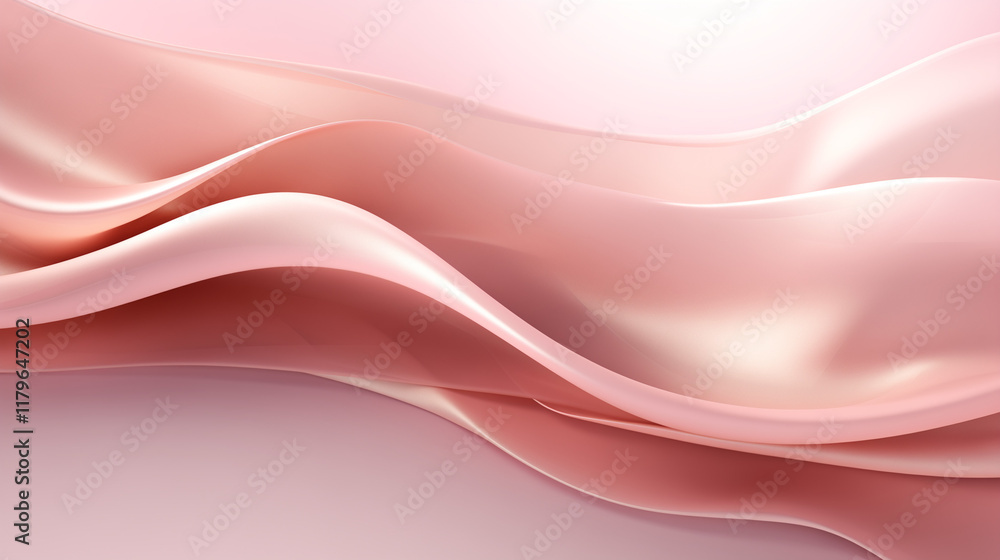 Fototapeta premium Soft pink silk fabric flowing in gentle waves
