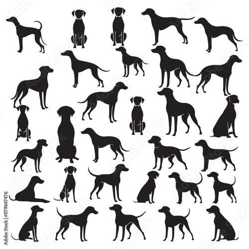 Dog Breeds Silhouette Set German Shephard Dog Silhouette Dogs! Dogs Icon Set