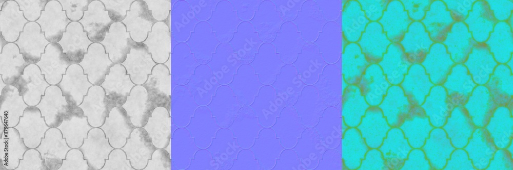 Obraz premium Modern Crack Floor Capsule Merged Design Artistic Seamless Tiled Texture Height Map Normal Map RGB Mask AO Map